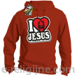 I love Jesus StickStyle - bluza z kapturem pomarańczowa