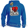 I love Jesus StickStyle - bluza z kapturem niebieska