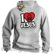 I love Jesus StickStyle - bluza z kapturem melanż 