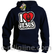 I love Jesus StickStyle - bluza z kapturem granatowa