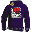 I love Jesus StickStyle - bluza z kapturem fioletowa